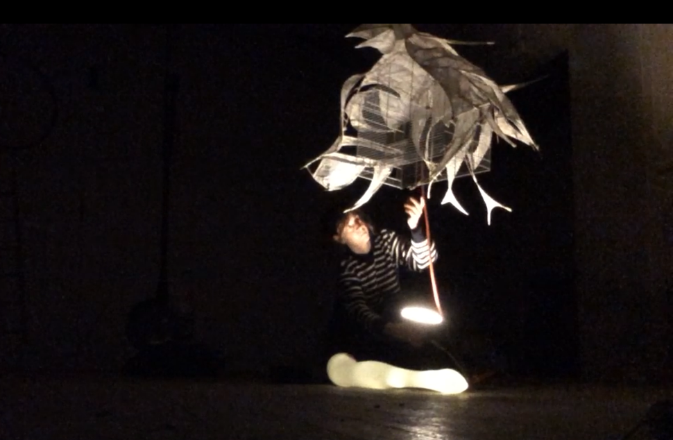 Caroline Polle Performance La mémoire est sourde acrobatie aérienne, lampadaire, échelle, cerceau